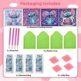 KOJEFCV 4 PCS Diamond Art Painting Kits for Kids,Cartoon Diamond Art for Kids Ages 4-8-12,Cartoon Gem Kit Crafts Beginners for Gift Home Wall Decor(6x6inch) KOJEFCV