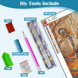 Autumn Forest Gnome Tree Diamond Art Kits for Adults, 5D Diamond Painting Kits for Adults Beginners, DIY Full Round Drill Diamond Dot Painting Gem Art Kits for Adult, Home Wall Decor 13.8x13.8 Inch VCLKDIY