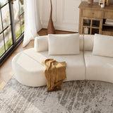 ONBRILL 134" Cloud Sectional Couch,Modern Modular Curved Sofa with Deep Seat,Upholstered Chenille Boneless Upholstered Couches for Living Room,No Assembly Required ONBRILL