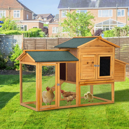 BestPet 66 Inch Wood Chicken Coop Hen House Pet Rabbit Hutch Wooden Pet Cage Backyard with Egg Box