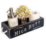 MAINEVENT Nice Bathroom Decor Box, One Box with Print on 2 Sides Farmhouse Bathroom Decor Toilet Box, Rustic Decor Bathroom Box Toilet Organizer, Toilet Paper Box, Hello Sweet Cheeks Bathroom Box MAINEVENT