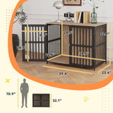 PawHut Dog Crate Furniture, 39" Dog Cage Furniture End Side Table with Anti-Chew Resistant Mesh, Anti-Escape Single Door, Heavy Duty Dog Kennel Indoor for Large Dogs, Walnut Brown PawHut