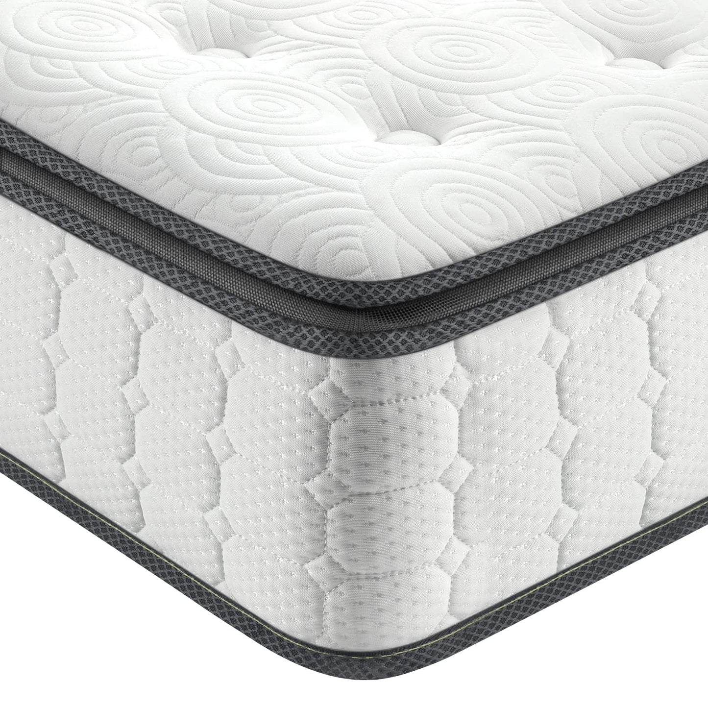 Vesgantti Full Size Mattress, 10 Inch Hybrid Full Mattress in a Box, Pillow Top Double Bed Mattress, Gel Momory Foam and Pocket Coils Innerspring Mattresses, Pressure Relief, Medium Firm Plush Feel