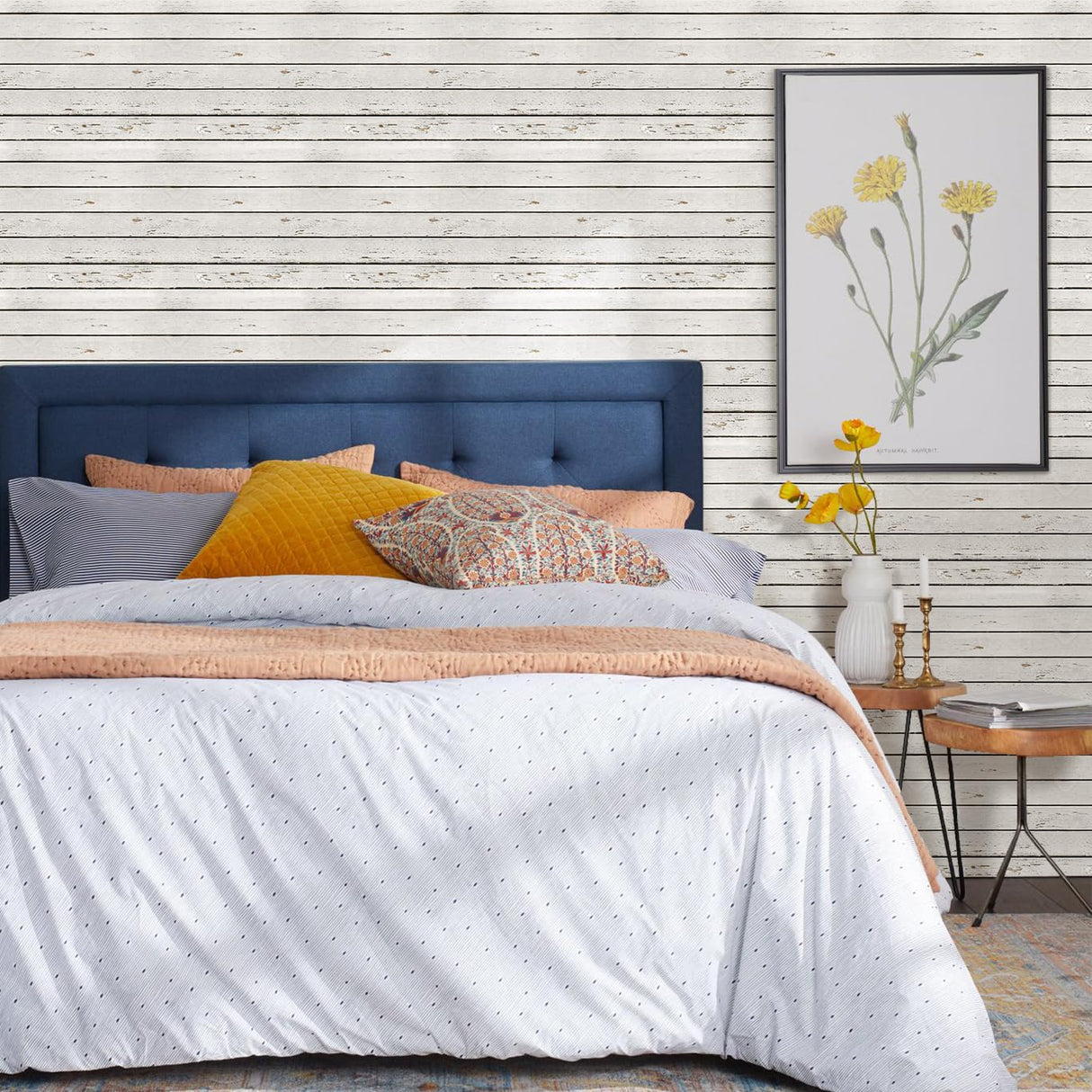 Commomy 10 Pcs Faux Wood 3D Wall Panels Peel and Stick -11.8"x11.8" Ultralight Thin PVC 3D Faux Wood Panels for Walls Shiplap Planks for Kitchen, Living Room,RV, Interior Wall Decor Commomy