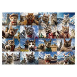 Funny Cat Puzzles for Adults 1000 Piece, Selfie Cat Animal Jigsaw Puzzle, Cat Travels Around The World Puzzle as Home Decor IdeaBazar