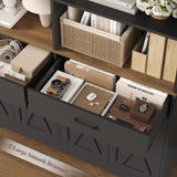 HOSTACK 69" Tall Book Shelf and Bookcase, Wooden Bookcase with Doors, Large Bookshelf with Drawers, Farmhouse Book Case with Storage Cabinet, Bookshelves with Display Shelves for Home Office, Black HOSTACK