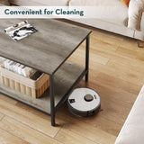 SAYGOER 2-Tier Coffee Table for Living Room Farmhouse Style Center Table with Storage Shelf Rectangle Wood Table for Large or Small Spaces Apartment Home Office, Easy Assembly Gray Wash SAYGOER