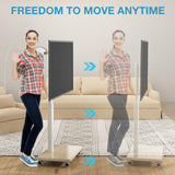 YOMT Floor TV Stand with Mount for 32-70 Inch Flat Screen/Curved TVs, Swivel Rolling Height Adjustable Portable TV Stand on Wheels, Modern Mobile Wood Base White TV Stand for Bedroom Home Office YOMT