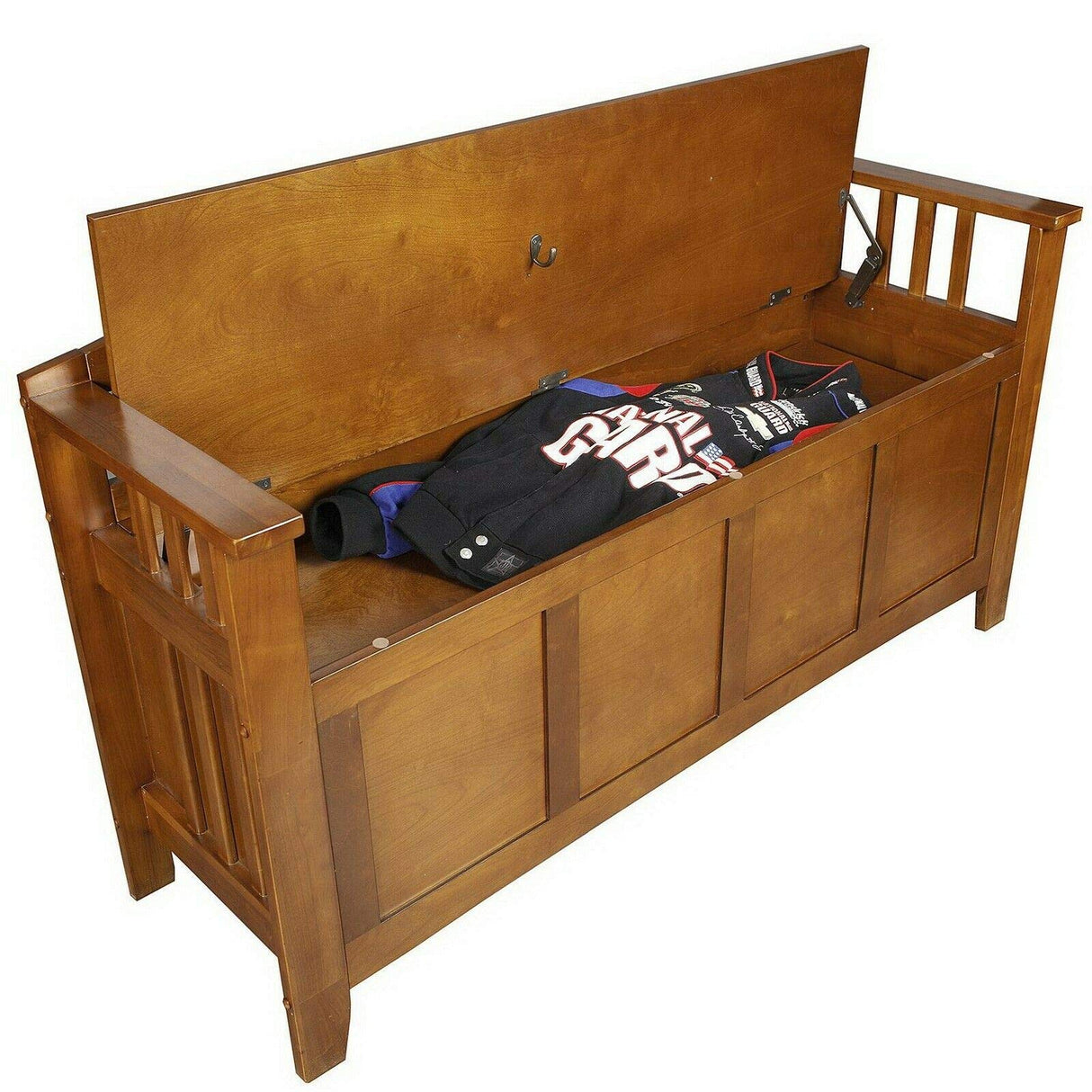 Long Gun Storage Bench Attractive Multi-Functional Lockable Cabinet Hidden Handgun Rifle Shotgun Compartment Entryway Solid Wood Store Accessories Rest Seat Locking Concealment Furniture Love Seat Prettyshop4246