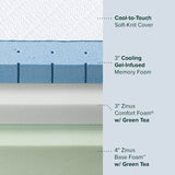 ZINUS 10 Inch Ultra Cooling Gel Memory Foam Mattress, Queen, Cool-to-Touch Soft Knit Cover, Pressure Relieving, CertiPUR-US Certified, Mattress in A Box, All-New, Made in USA ZINUS