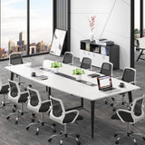 Tribesigns 8FT Conference Table, 94.48L x 47.24W x 29.52H Inches Large Boat Shaped Meeting Seminar Table with Cable Grommets, Modern Conference Room Table for Office Tribesigns