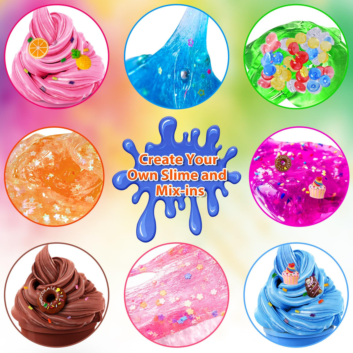 12 Cups DIY Slime Kit, Slime Making Kit for Girls, Crystal Clear, Glow in The Dark Slime with Add-ins, Foam Balls, Charms, Party Favors Gift Toys for Kids 3-12 YOPINSAND