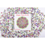 Bgraamiens Puzzle-Magic Tree of Life -1000 Pieces Colorful Leaves Round Mandala Puzzle Color Challenge Jigsaw Puzzles Bgraamiens