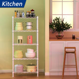 REGILLER 5-Wire Shelving Metal Storage Rack Adjustable Shelves,Standing Storage Shelf Units for Laundry Bathroom Kitchen Pantry Closet(White,11.8" D x 16.6" W x 53.5" H) REGILLER