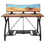 Origami Folding Computer Desk for Office Study Students Bedroom Home Gaming and Craft - Space Saving Foldable Desk Table, Fits Dual Monitors and Laptop, Collapsible, No Assembly Required (Wood, Large) Origami