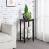 Yaheetech Side Table set of 2, Wooden End Tables with Storage Shelf and Solid Wood Legs, 29in High Telephone Table Narrow Sofa Side tables for Living Room/Small Spaces/Hallway/Study, Dark Coffee Yaheetech