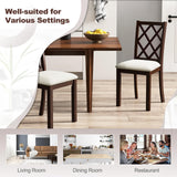 Giantex Wood Dining Chairs Set of 2, Farmhouse Kitchen Chair with Rubber Wood Legs, Max Load 400 Lbs, Armless Wooden Dining Side Chairs w/Cushion Seat, High Back Upholstered Dining Room Chair, Walnut Giantex