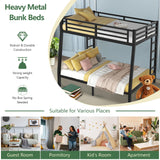 CAPCAEK Heavy Duty Metal Bunk Bed Full XL Over Queen Bunk Bed Frame for Adults, Bunkbeds with 2 Ladder, Noise Free Frames，No Boxing Spring Needed (Under-Bed Clearance 10", Full XL Over Queen Bunk) CAPCAEK