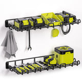 Garage Wall Shelf 2 Pack 16.5"x7.1" & Max Load 50 lbs Wall Mount Heavy Duty Metal Shelves Mesh Storage Rack for Garage, Office, Basement, Wall Cabinet and Kitchen Suitable for Garage/Closet/Laundry Amoowis