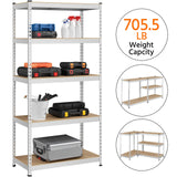 Topeakmart 5-Tier Utility Shelves, Metal Storage Shelves Garage Shelving Unit Adjustable Garage Storage Shelves Storage Racks Heavy Duty Shed Topeakmart