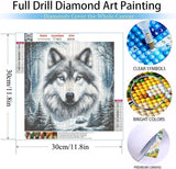 MOMDEDP Diamond Painting Kits for Adults Wolf 5D Diamond Art Kits for Adults Beginner, Paintings with Diamonds Gem Art and Crafts Animal Wolf Head Art Kits for Adult for Home Wall Decor 12x12 Inch MOMDEDP