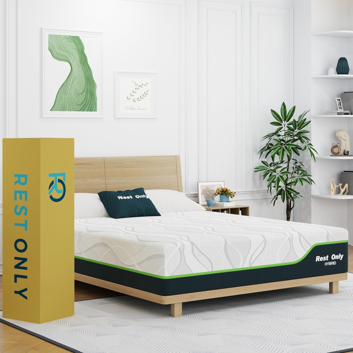 Rest Only Twin Mattress for Pressure Relief, 12 Inches Cooling Gel Memory Foam Hybrid Mattress, Twin Bed Mattress with Individual Pocket Spring for Motion Isolation, Medium Firm