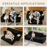 HZANHY 71" Loveseat Sofa, Corduroy Loveseats for Small Spaces, No Assembly Required Love Seat Couch for Living Room, Bedroom, Apartment, Black HZANHY