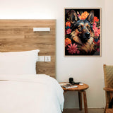 Diamond Art Kits for Adults, 5d DIY Flower Dog German Shepherd Full Drill Diamond Painting Kits for Adults Beginners, Diamond Painting Art Craft Kits for Adults, Wall Home Decor(No Frame) 12x16 Inch GVYGVY