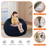 BCU Bean Bag Chair Cover Ultra Soft Fluffy Faux Fur Beanbag Cover Plush Living Room Chairs Cover for Adults and Kids, Grey BCU