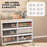 INTERGREAT White Dresser for Bedroom, Modern 6 Drawer Dresser for Closet，Wood Dressers with Deep Drawers for Kids Bedroom,Chest of Drawers for Bedroom,Living Room,Entryway，Nursery INTERGREAT