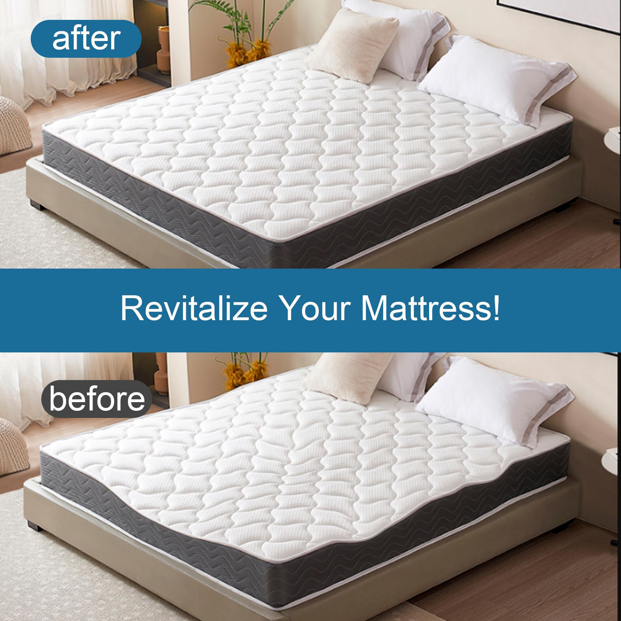 MABOZOO High Density Sagging Mattress Support,2" Thick Under Mattress Support Board to Fix Saggy Beds, Foam Mattress Sag Support Pad for Sags Deeper 1"-2" and Extends Mattress Life(60 * 24 * 2 in) MABOZOO