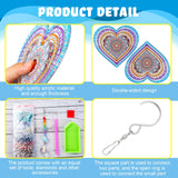 Queekay 2 Pieces 3D Diamond Painting Wind Chime Diamond Art Suncatcher Kits Three Dimensional by Number Hanging Ornament Double Sided Crystal Suncatcher Window Decor for Home Wall Garden(Heart) Queekay