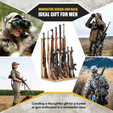 Emfogo Gun Rack, Heavy-Duty Wooden Rifle Rack Stand, Freestanding Indoor Gun Racks Hold up to 12 Long Guns, Gifts for Dad, Husband (Rustic Brown) Emfogo