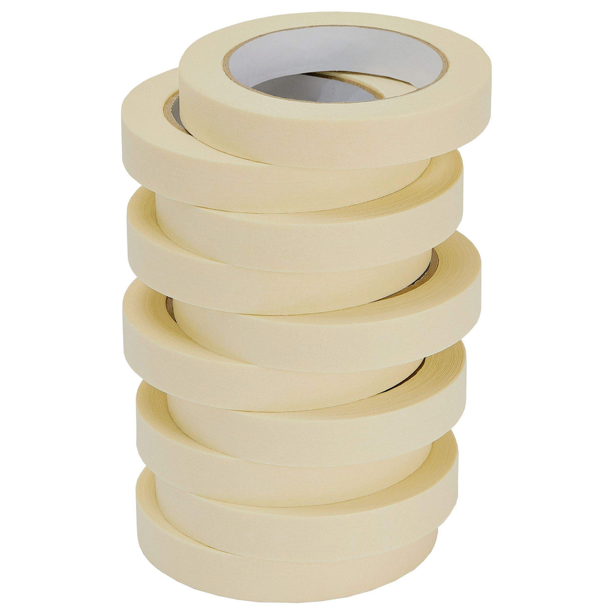 Lichamp Masking Tape 10 Pack General Purpose Beige White Color, 0.75 inch x 55 Yards x 10 Rolls (550 Total Yards), for Painting, Home, Office, School Stationery, Arts, Crafts etc. (3004) Lichamp