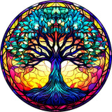 Meothan 5D Stained Glass Diamond Painting Kits for Adults, Tree of Life Diamond Art Kits for Adults Beginners, Tree Diamond Painting Full Round Drill Crafts Kit for Home Wall Decor Gift 12x12in Meothan