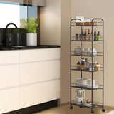 JOIN IRON 6-Tier Slim Rolling Cart,Narrow Shelving,Kitchens, Bathroom, Garages, Laundry Rooms, Offices,10" D x 22.8" W x 61" H JOIN IRON