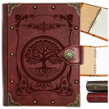 DUROTAN Tree of Life Journals Notebook Gift Set-Unique A5 Binder 400 Page Vintage Leather Suitable for Women & Men writing,Poets,Travelers,as a Diary Dnd Gift DUROTAN