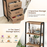 Giantex Ladder Bookshelf with Drawers, 69" Tall Wooden Bookcase with 4 Shelves, Modern Book Shelf Storage Organizer Unit, Freestanding Display Shelving Rack for Living Room, Bedroom (Brown) Giantex