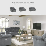 Signature Design by Ashley Tip-Off Modern Wall Hugger Power Reclining Loveseat with Adjustable Headrest, USB Ports, Storage and Cup Holders, Gray Signature Design by Ashley