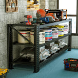 Notmise Heavy Duty Metal Storage Shelves - 5-Tier Adjustable Utility Shelf for Garage and Workshop, 51.2" W x 47.2" H x 23.6" D, Black - Ideal Organizer for Basement & Industrial Use Notmise