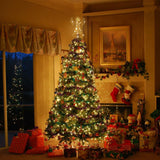 hogardeck Christmas Tree Topper, Glittered Gold Angel Tree Topper for Christmas Treetop, 30 LED Timer Sparkling Tree Toppers for Christmas Tree Decorations hogardeck