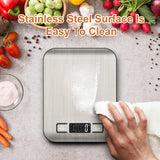 CROWNFUL Food Scale, 11 lb Digital Kitchen Scales with Built-in Coin Battery, Weight Ounces and Grams for Cooking and Baking, 6 Units with Tare Function, LCD Display, 304 Stainless Steel CROWNFUL