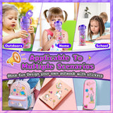 Decorate Your Own Water Bottle Kits for Girls Age 4-12, Unicorn Toys for Girls Age 4-6 Painting Crafts Kit, Clay Beads Bracelet Making Kit, Birthday Gifts Toys for Ages 6-12 (Unicorn) BOOH