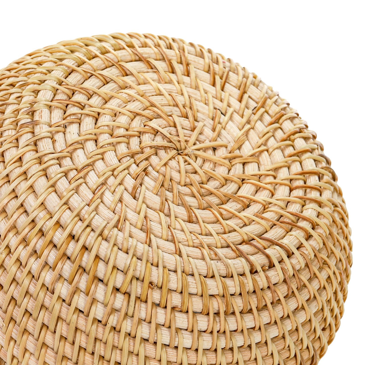 WRINGKIT Round Rattan Basket Box with Lid, Small Handmade Woven Storage Basket, Multi-purpose Wicker Bowl Decorative Organizer for Shelf, Home, Bathroom Decor WRINGKIT