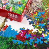 Springbok Stairway to Serenity 500 Piece Jigsaw Puzzle for Adults by Arist Alan Giana - Colorful Garden by The Ocean - Finished Size 23.5" x 18" Springbok