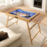 24.8" H Tall Puzzle Table with Drawers, 1000 Pieces Jigsaw Puzzle Board with Folding Legs & Protective Cover - 30" x 22" Portable Table for Adults upvercy