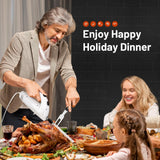 KEENSTAR Electric Knife for Carving Meat, Turkey, Bread, 150W Electric Knife Set with 2 Serrated Stainless Steel Blades & Serving Fork for Slicing Poultry, Ham & More, Ergonomic Handle & Safety Lock KEENSTAR