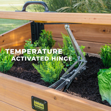 Backyard Discovery Aggie Cold Frame Box, Portable Wooden Garden Greenhouse, Indoor or Outdoor Terrarium Planter Box Backyard Discovery
