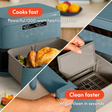 bella 4 Qt TriZone Air Fryer, EverGood™ Ceramic Nonstick Coating, Dual Basket Design w Removable Divider, Digital Touchscreen Control w 6 Preset Cooking Options, 1200 Watt, 3lb Capacity, Surf BELLA