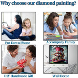 1tonine DIY 5D Fantasy Hat Diamond Art Kits for Adults-Playing Cards Full Drill Round Diamond Dots Paint by Numbers Kit-Red Hat Diamond Painting Gem Arts and Crafts for Home Decor and Gifts 1tonine